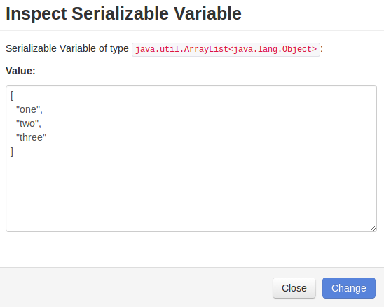Inspect Serializable Variable