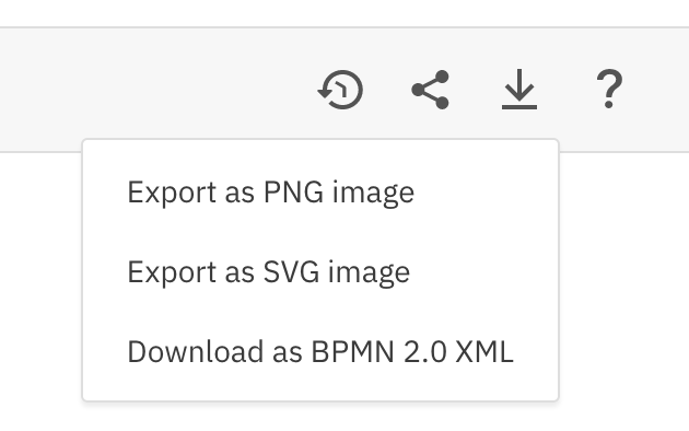 separate menu for downloads and exporting
